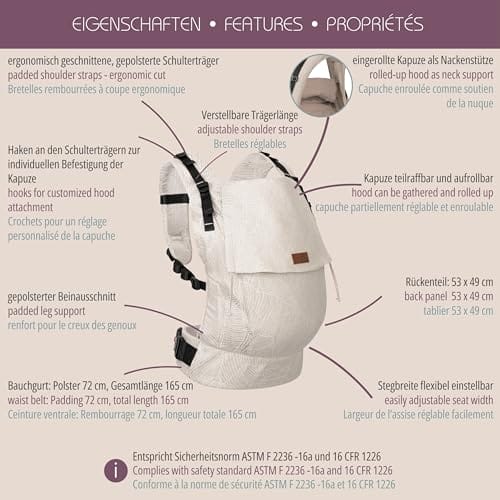 Hoppediz Buckle Toddler, Babytrage für Kleinkinder (9-25 kg), Design Lanzarote – Bild 7