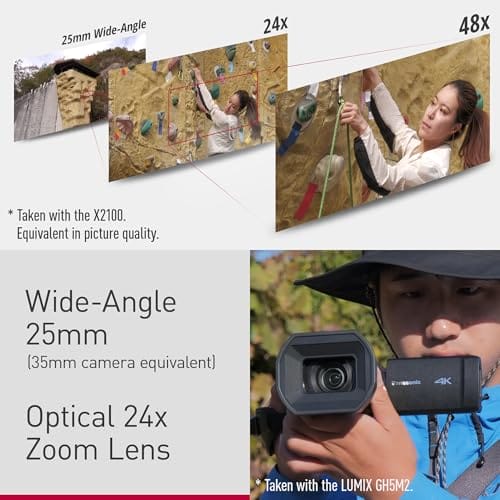 Panasonic HC-X1200E 4K 60p Palm-Style Camcorder with 25mm Wide-Angle Lens, 24x Optical Zoom, 5-Axis Hybrid OIS, USB PD, Black – Bild 6