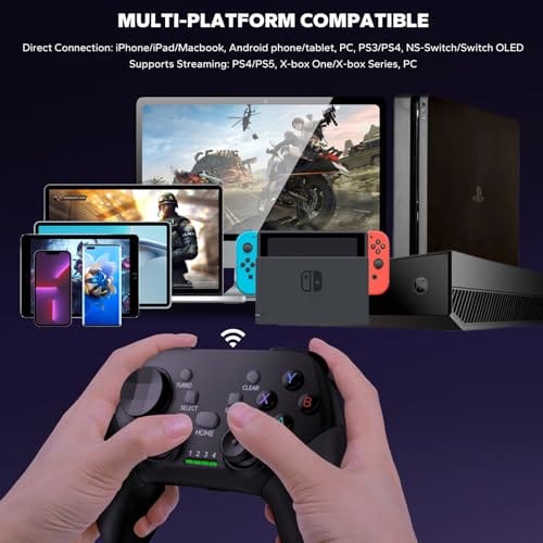 Megadream Wireless Mobile Gaming Controller Gamepad for iPhone/Android/iPad/PC/Switch/PS4/PC Joystick with Phone Holder, Supported Cloud Game, Streaming on PS5/Xbox, Turbo, COD (Schwarz) – Bild 6