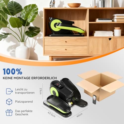 Untertisch Ellipsentrainer für Zuhause, 2 in 1 Elektrischer Crosstrainer mit 16 Geschwindigkeiten & 3 Automatikmodi, Pedaltrainer für Senioren mit Fernbedienung, Leise & Tragbar Beintrainer – Bild 6