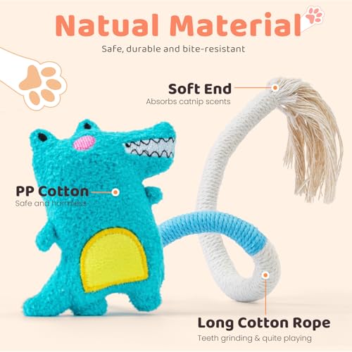 winbarry Katzenspielzeug, Katzenspielzeug Selbstbeschäftigung, Katzenminze Beißseil, Katze Baumwollseil Zähne Reinigung, Katze Dental Spielzeug für Katzen und Gegen Mundgeruch – Bild 4
