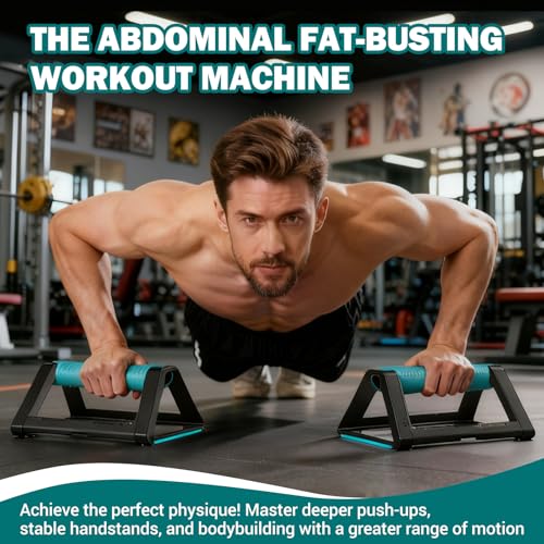 2 Stück Push Up Bars, LiegestüTzgriffe Rutschfest Handstand Griffe mit Rutschfester Basis Calisthenics Equipment Liegestützständer für Home Outdoor Workouts – Bild 5