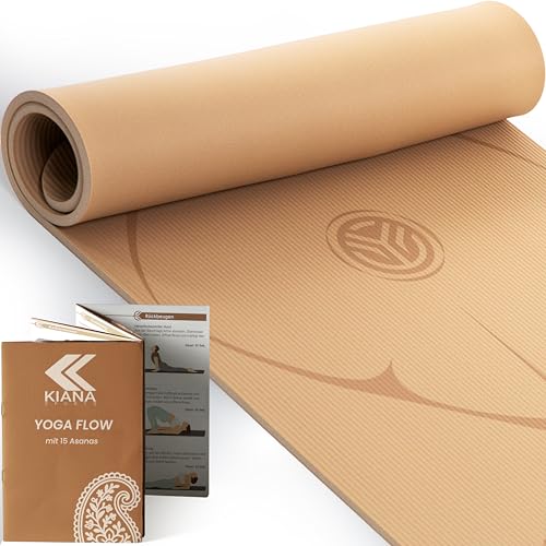 KIANA SPORTS® Yoga Matte aus Deutscher Entwicklung – Rutschfeste & gelenkschonende Yogamatte – 2 Komfort-Dicken (1,0 & 1,5 cm) – Weiche Sportmatte & Gymnastikmatte – Für Yoga, Pilates & Krafttraining