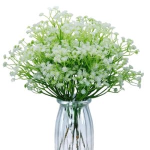 TXXATX 25 Stück Schleierkraut Künstlich 30 cm Künstliche Blume Schleierkraut Getrocknet Kunstblumen Weiß Fake Blumen wie echt Artificial Flowers für Bastelarbeiten Dekorationen Hochzeiten Büro Dekor