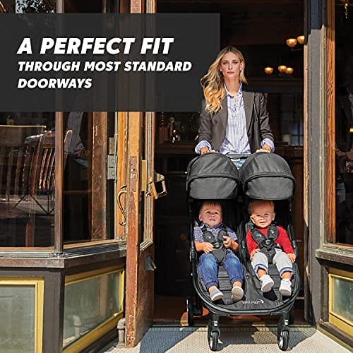 Baby Jogger City Tour 2 Doppel-Reisekinderwagen | Leichter, faltbarer und tragbarer Doppelbuggy | Pechschwarz – Bild 3