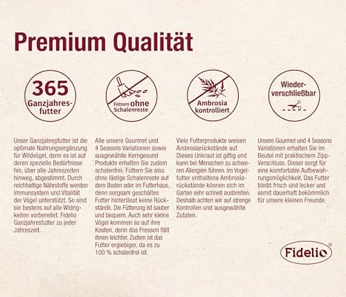 Fidelio Meisenknödel mit Netz, ganzjähriges Wildvogelfutter proteinreich / energiereich, hochwertiges Vogelfutter für Wildvögel, 30 Stück im Eimer, 2.5 kg – Bild 4