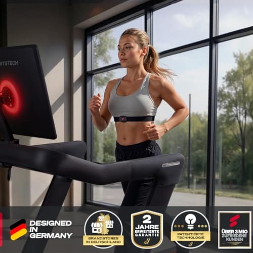 Sportstech Pulsgurt, Herzfrequenzmesser Brustgurt, Bluetooth ANT+, Fitness Tracker für Laufen, Radfahren, Training, IPX4 Wasserdicht, 350 h Batterie, Kompatibel mit Sportstech Live, Wahoo, Polar – Bild 4