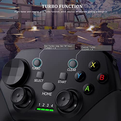 Megadream Wireless Mobile Gaming Controller Gamepad for iPhone/Android/iPad/PC/Switch/PS4/PC Joystick with Phone Holder, Supported Cloud Game, Streaming on PS5/Xbox, Turbo, COD (Schwarz) – Bild 3