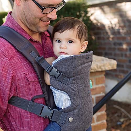 Infantino Flip Advanced 4-in-1 Babytrage, Ergonomisch, Umwandelbar, mit Blickrichtung Nach Innen und Außen, Vorne und Hinten Tragbar für Neugeborene bis Kleinkinder von 3,6-14,5 kg, Grau – Bild 7