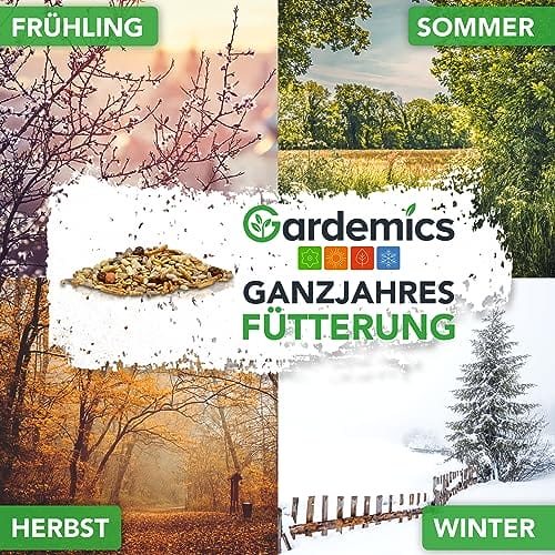 Gardemics Vogelfutter Wildvögel ganzjährig 10 Kg - Mit Mehlwürmern - Premium Protein Wildvogelfutter Ganzjahresfutter für Artenvielfalt im Garten – Bild 5